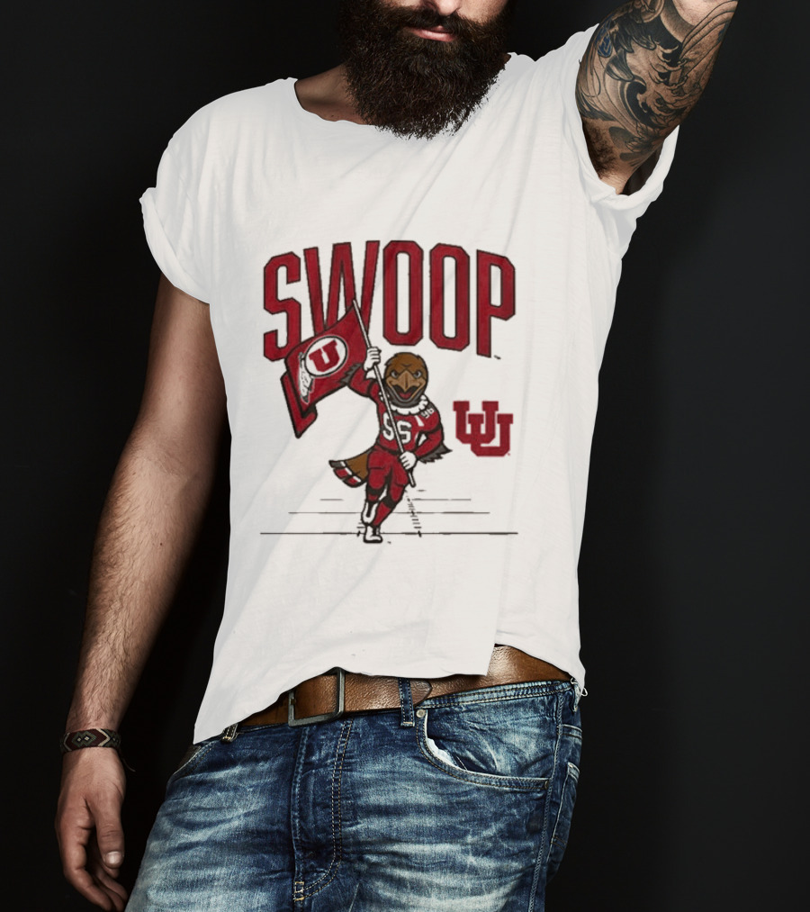 Swoop Utah Utes Mascot Running With Flag T-Shirt
