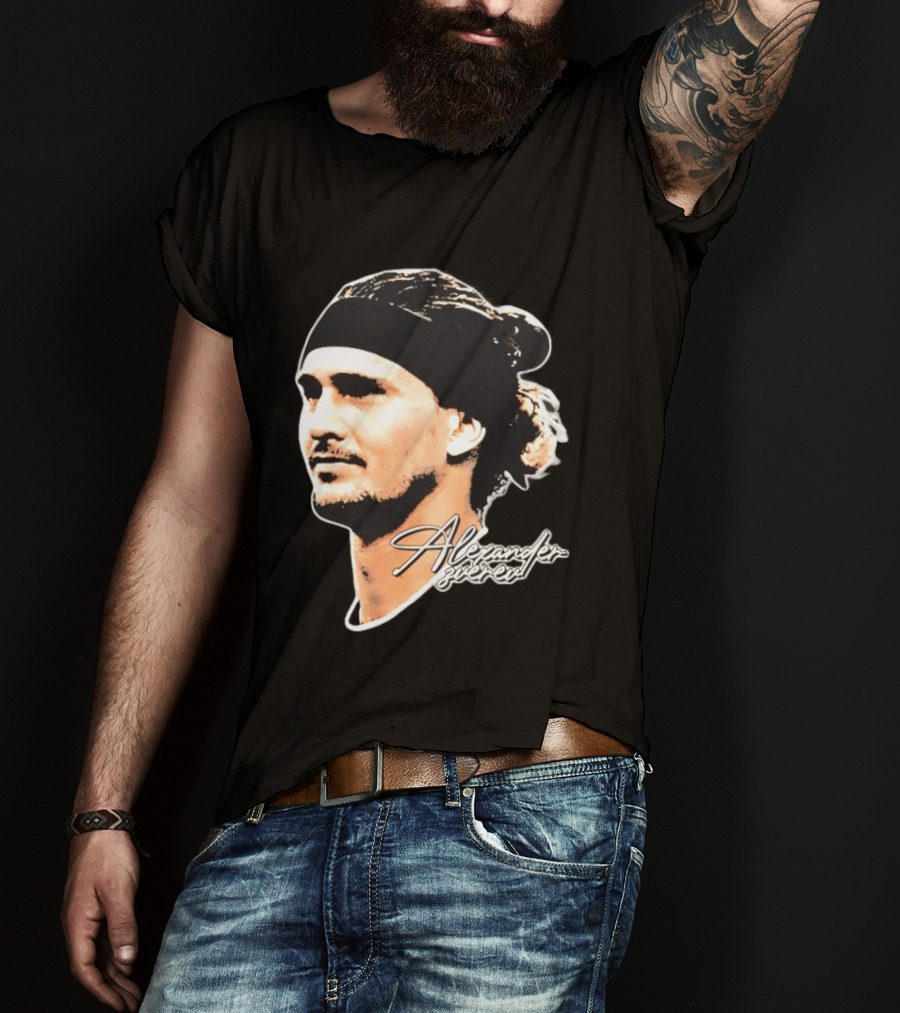 Alexander Zverev Tennis Player Portrait With Signature T-Shirt