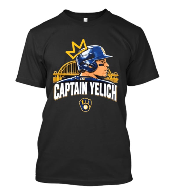 Captain Yelich Milwaukee Brewers Helmet Crown Stadium T-Shirt