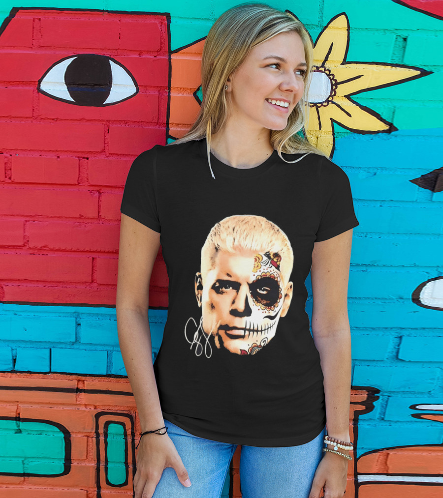 Cody Rhodes Dia De Muertos Sugar Skull Facepaint T-Shirt
