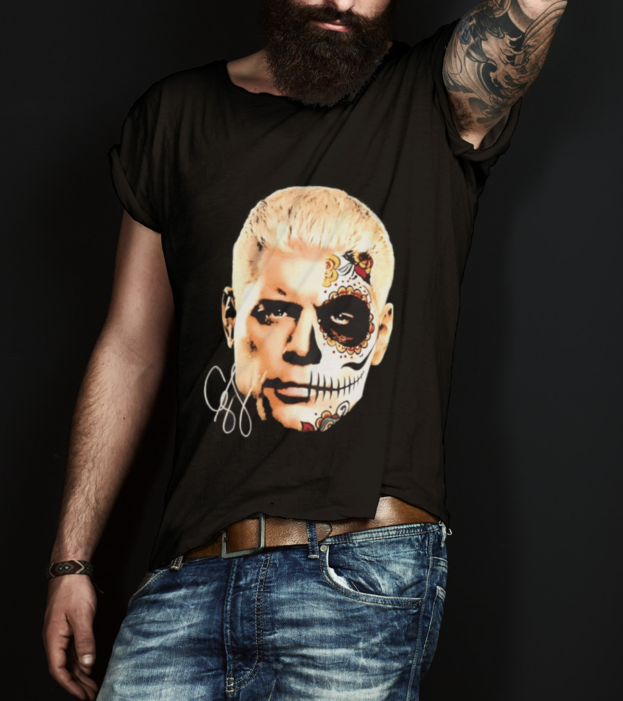 Cody Rhodes Dia De Muertos Sugar Skull Facepaint T-Shirt