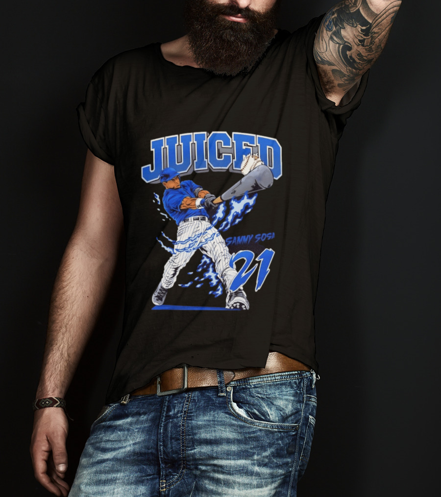 Sammy Sosa 21 Juiced Baseball Chicago Cubs Power Hitter T-Shirt