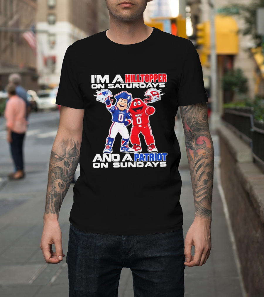 WKU Hilltopper Saturdays Patriots Sundays Football Mascots T-Shirt