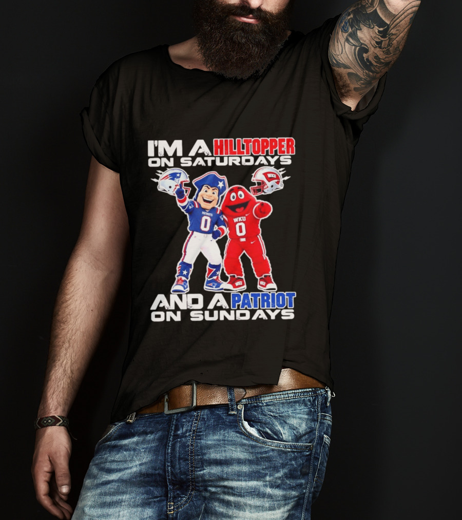 WKU Hilltopper Saturdays Patriots Sundays Football Mascots T-Shirt