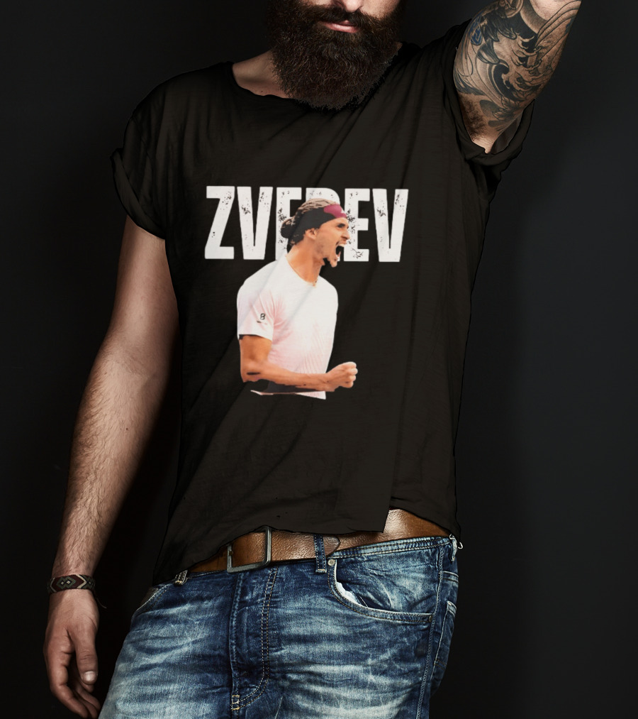 Zverev Tennis Athlete Action Pose With Headband T-Shirt