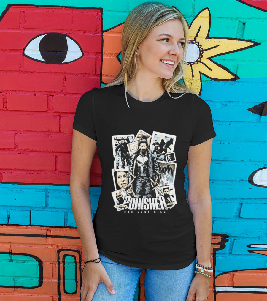 The Punisher One Last Kill Targeted Crime Thriller Collage T-Shirt