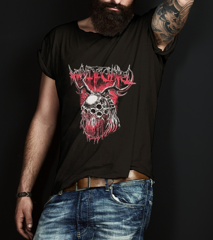 Original Whitechapel Australia Tour 2026 Antler Skull T-Shirt