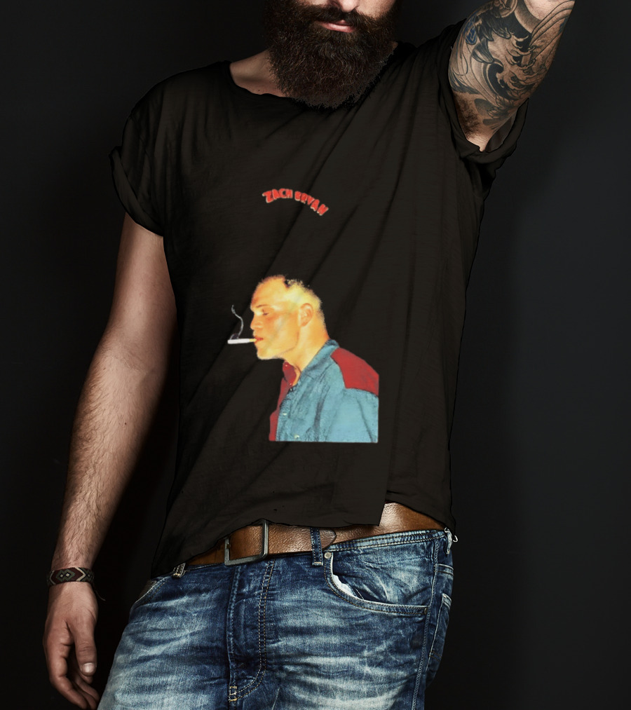 Zach Bryan Smoking Vintage Denim T-Shirt