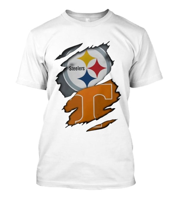 Pittsburgh Steelers Tennessee Volunteers Ripped Skin Combo T-Shirt