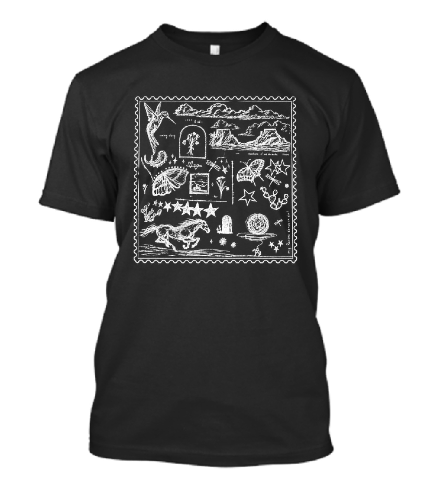 Original Avery Anna Blood Runs Thicker Tour 2026 Love And Adventure Butterfly Horse Stars Scenic Border T-Shirt