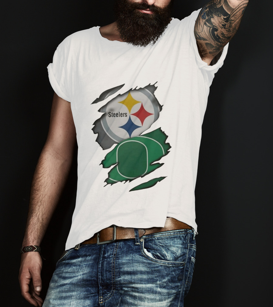 Steelers Oregon Ducks Ripped Skin Effect T-Shirt