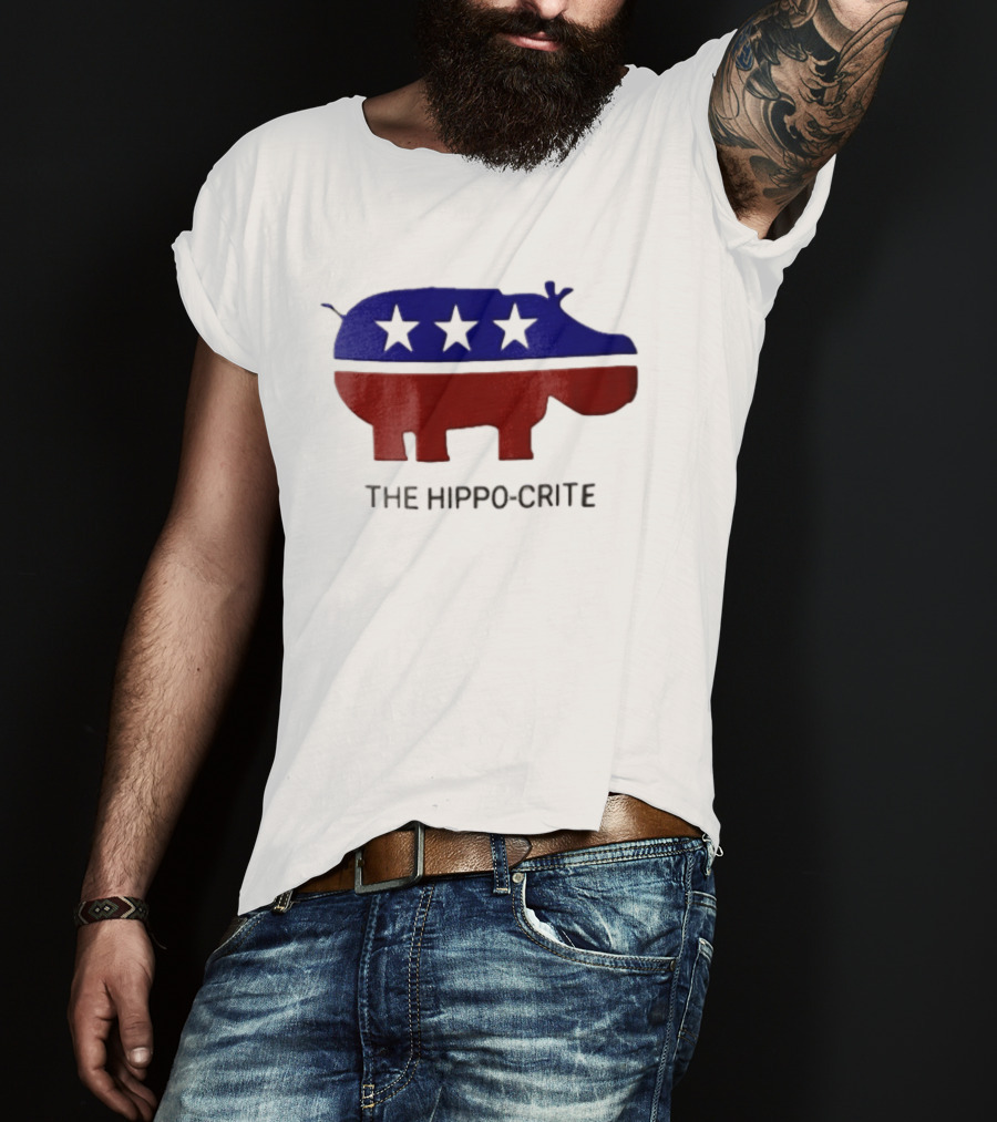The Hippo Crite Hippo Red White Blue Stars T-Shirt