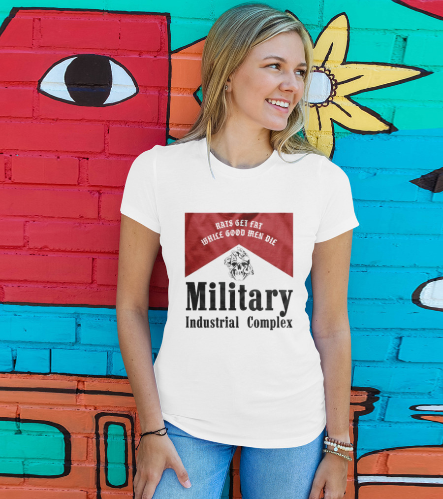 White Good Men Die Military Industrial Complex Rats T-Shirt