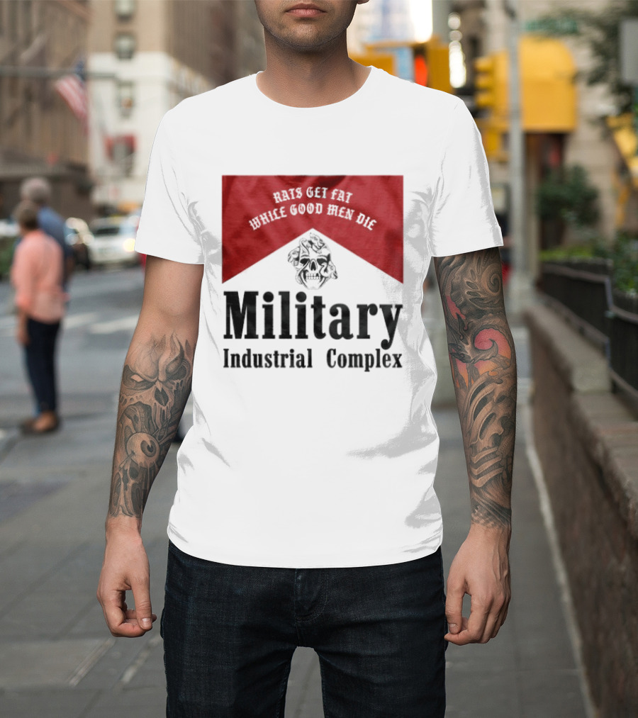 White Good Men Die Military Industrial Complex Rats T-Shirt