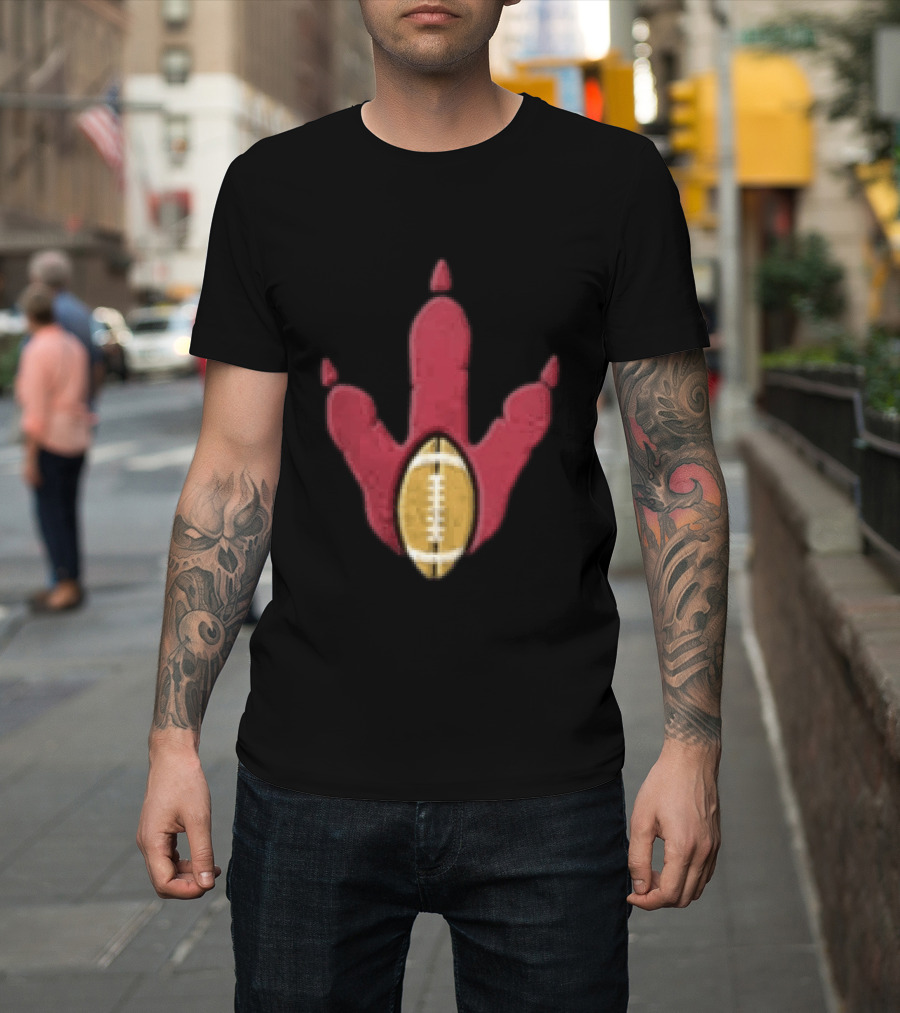 Arizona Cardinals Tyrannosaurus Rex Football Paw Print T-Shirt