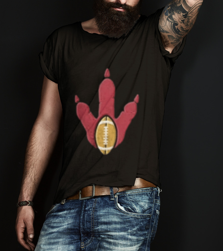 Arizona Cardinals Tyrannosaurus Rex Football Paw Print T-Shirt