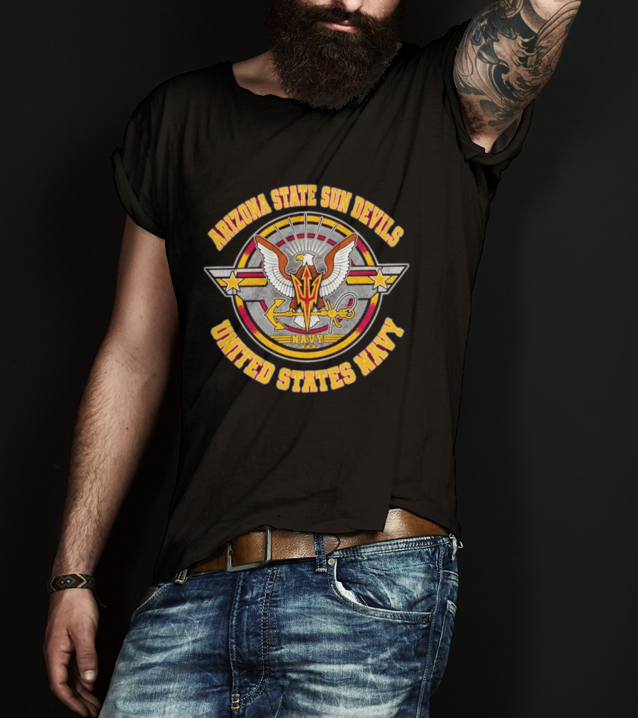 Arizona State Sun Devils United States Navy Eagle Anchor T-Shirt
