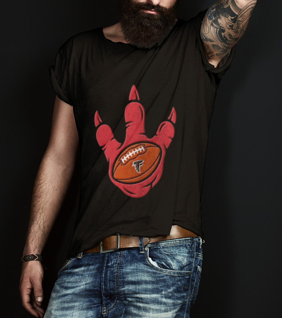 Atlanta Falcons Dinosaur Football Claw Mark With Logo Football T-Shirt