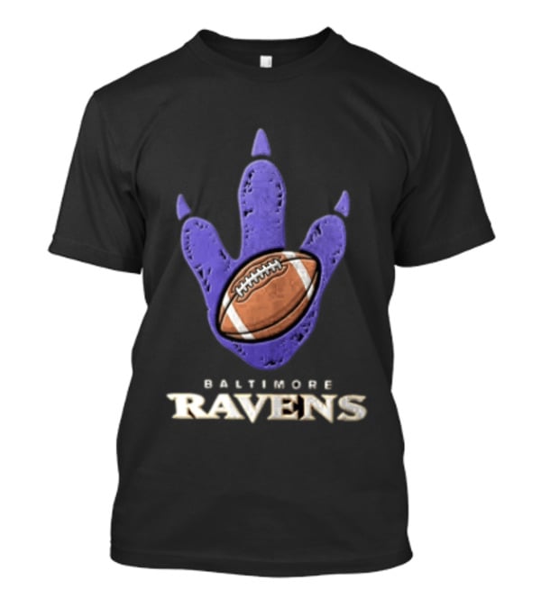 Baltimore Ravens Dinosaur Football Footprint NFL Fan Gear T-Shirt