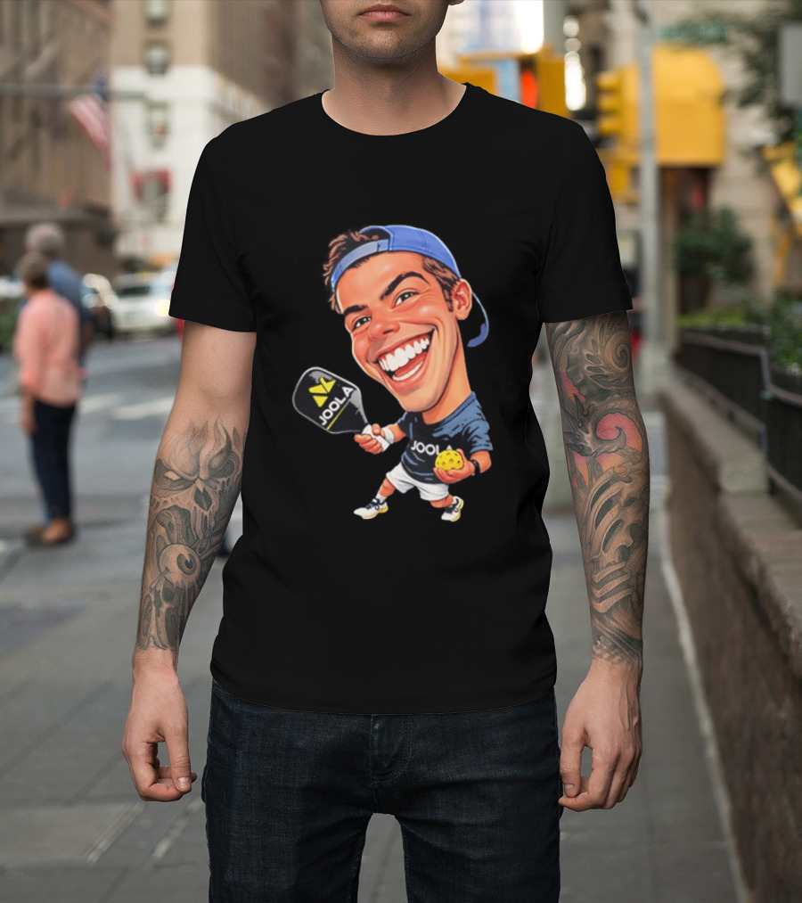 Ben Johns Pickleball Caricature Joola Paddle Cap T-Shirt