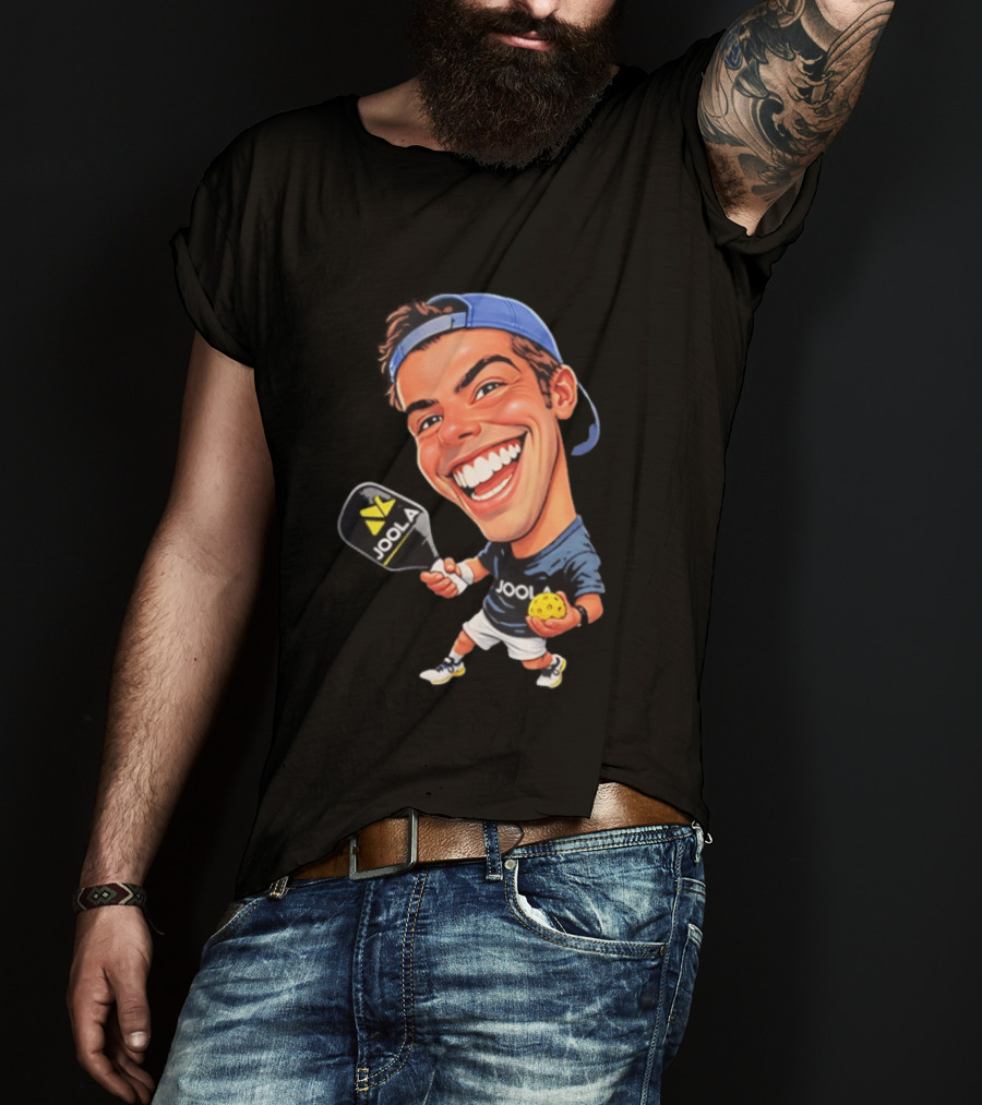 Ben Johns Pickleball Caricature Joola Paddle Cap T-Shirt