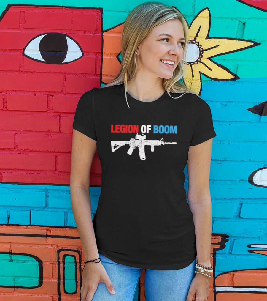 Legion Of Boom Rifle Graphic Red White Blue T-Shirt