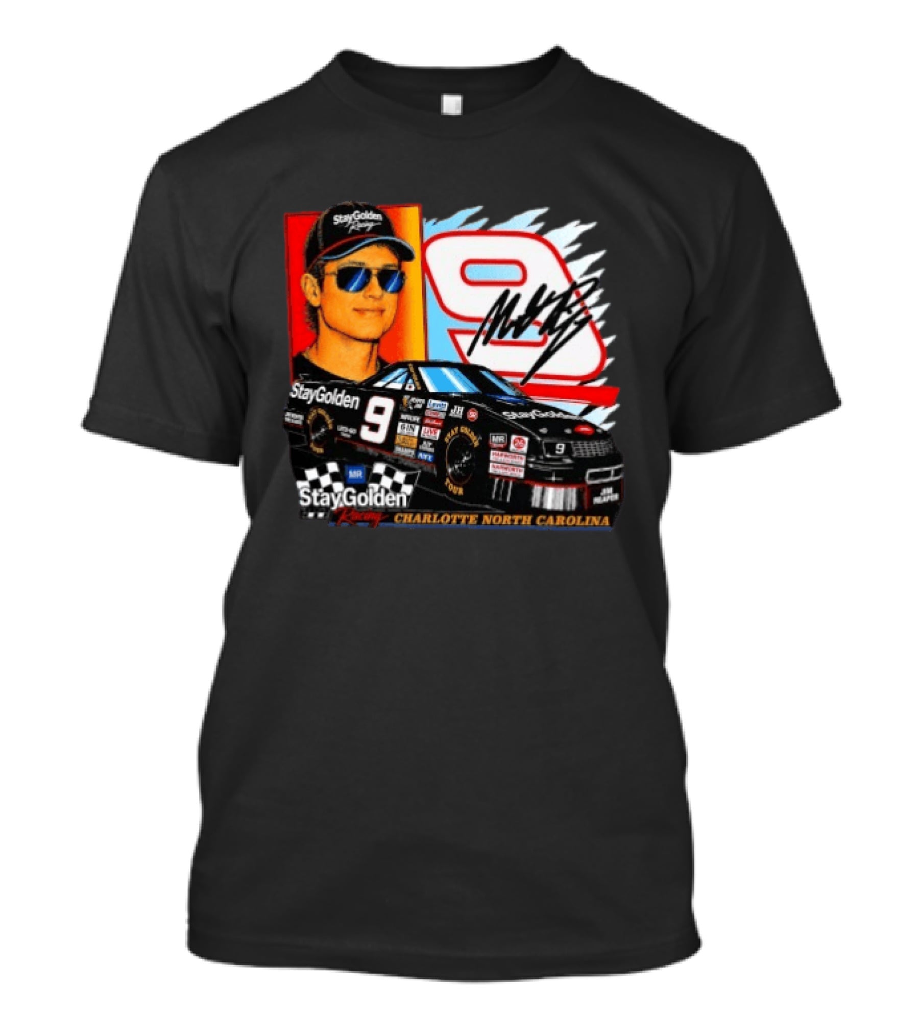 Matt Rife Stay Golden Racing Car Number 9 Charlotte North Carolina T-Shirt