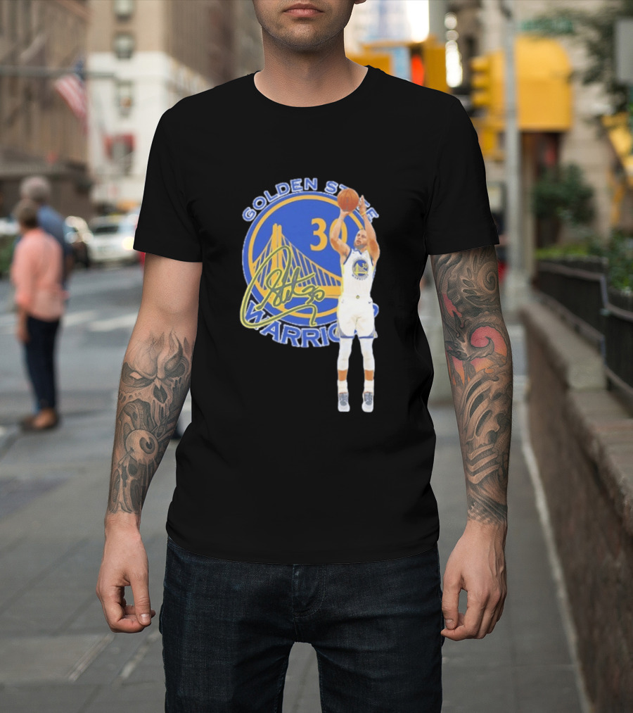 Golden State Warriors Steph Curry 30 Basketball Signature T-Shirt