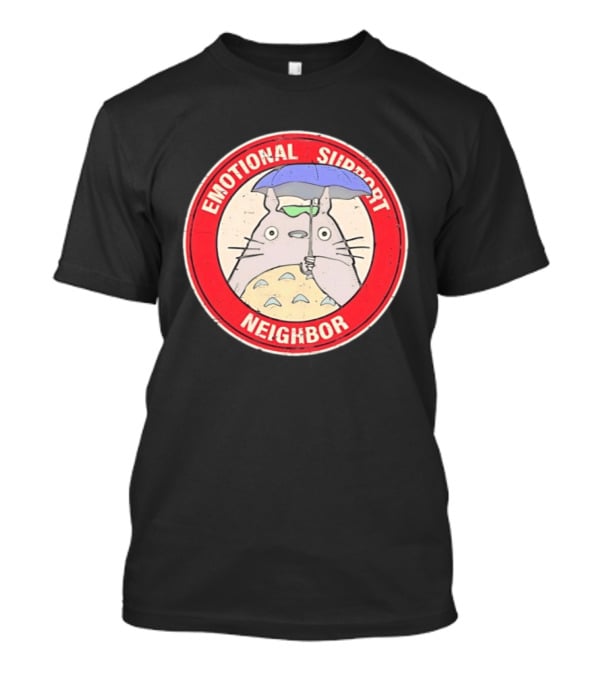 Emotional Support Neighbor Totoro Umbrella Circle T-Shirt
