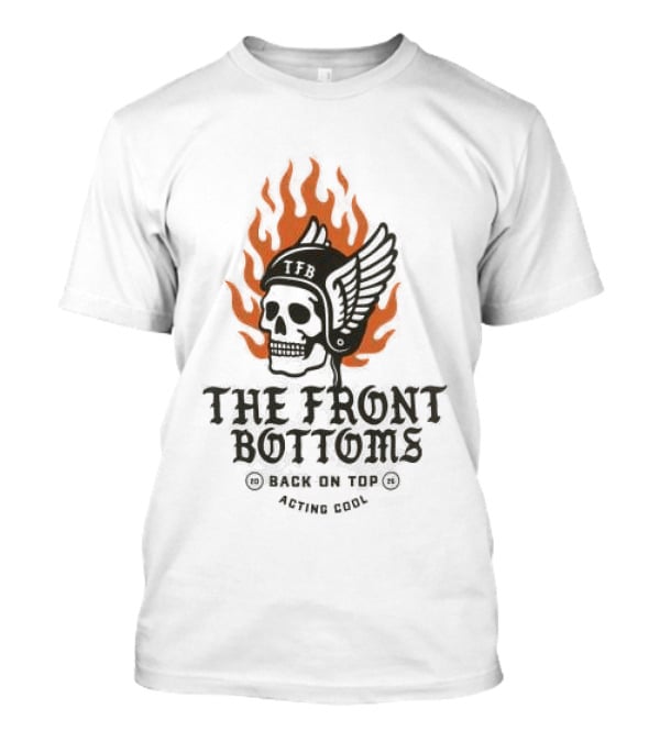 The Front Bottoms Moto Tour West Coast Skull Wings Flame T-Shirt