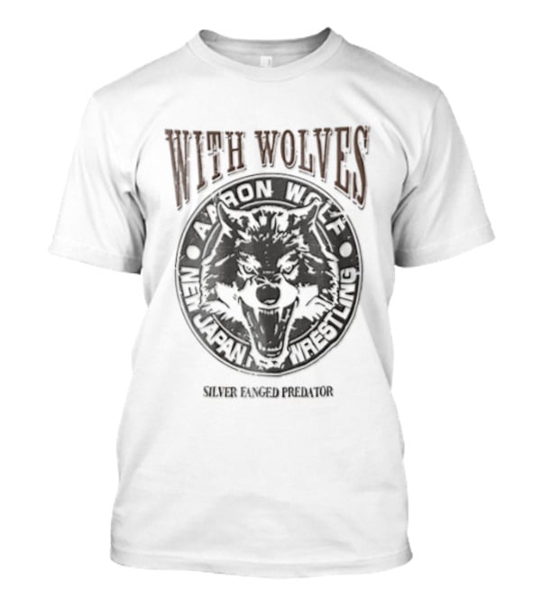 Aaron Wolf With Wolves New Japan Pro Wrestling Silver Fanged Predator T-Shirt