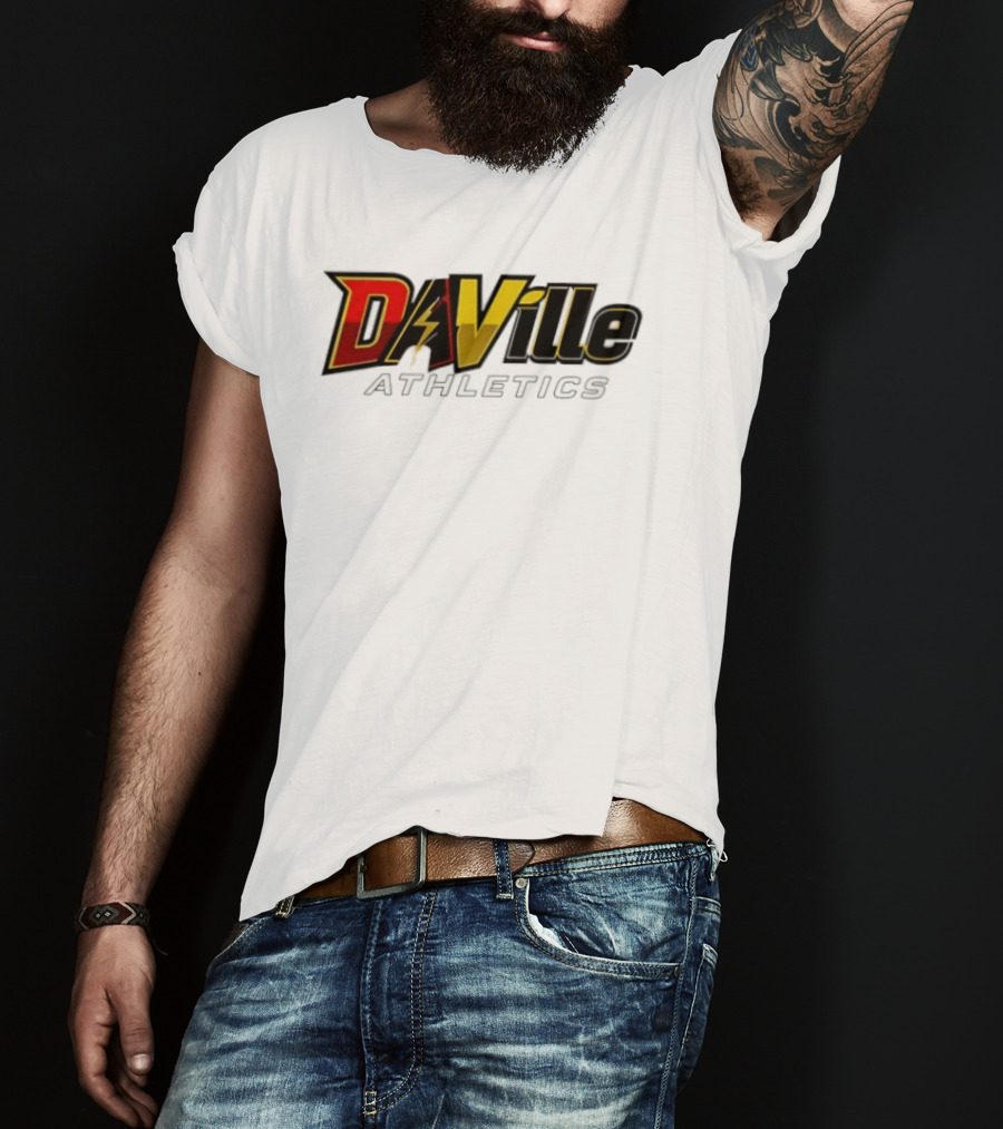 Da Ville Athletics Red And Gold Lightning Bolt T-Shirt