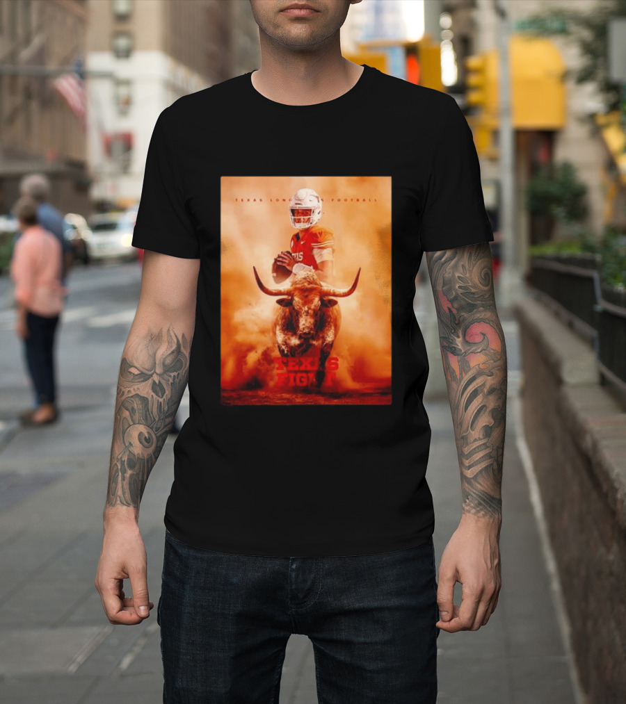 Texas Longhorns Football Texas Fight Arch Manning Bull T-Shirt