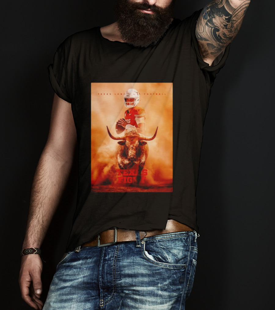 Texas Longhorns Football Texas Fight Arch Manning Bull T-Shirt