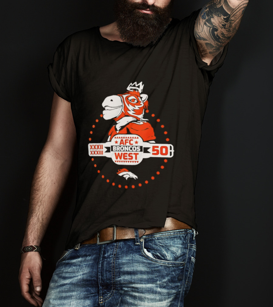 Broncos AFC West 50 Years XXXII XXXIII Celebration T-Shirt