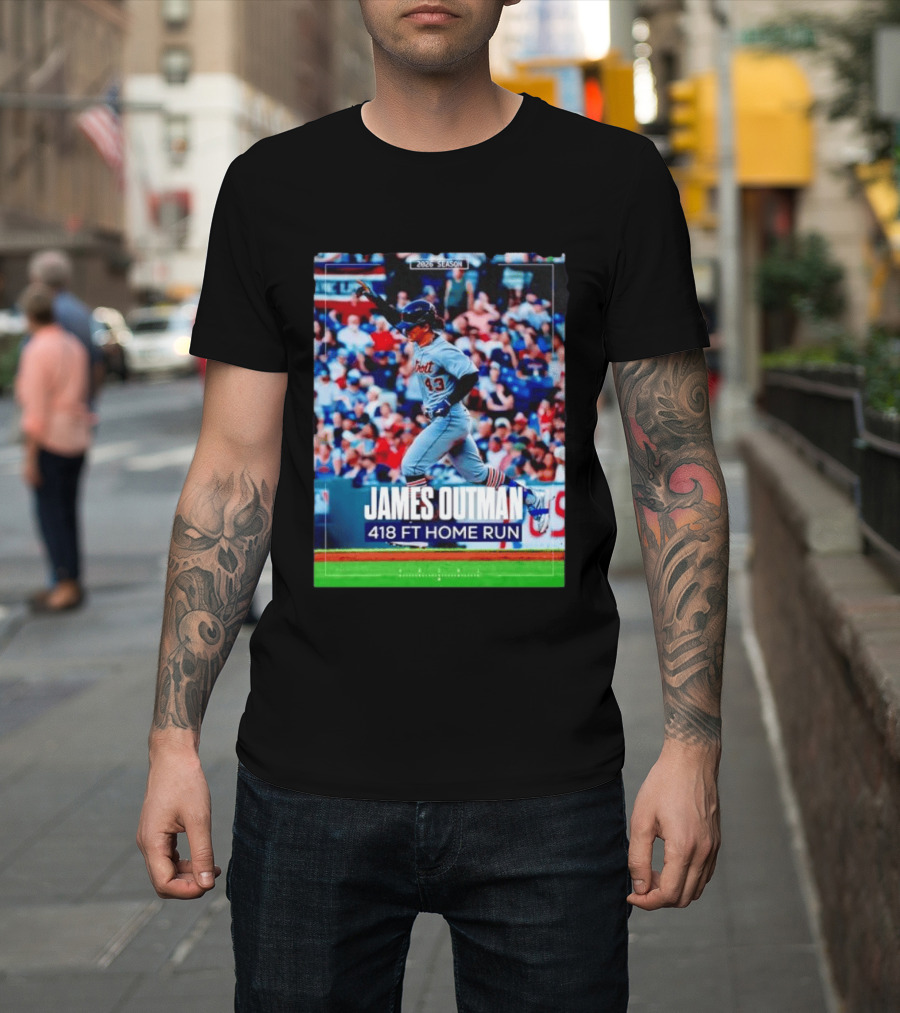 James Outman 2026 Season Detroit Tigers 418 FT Home Run T-Shirt