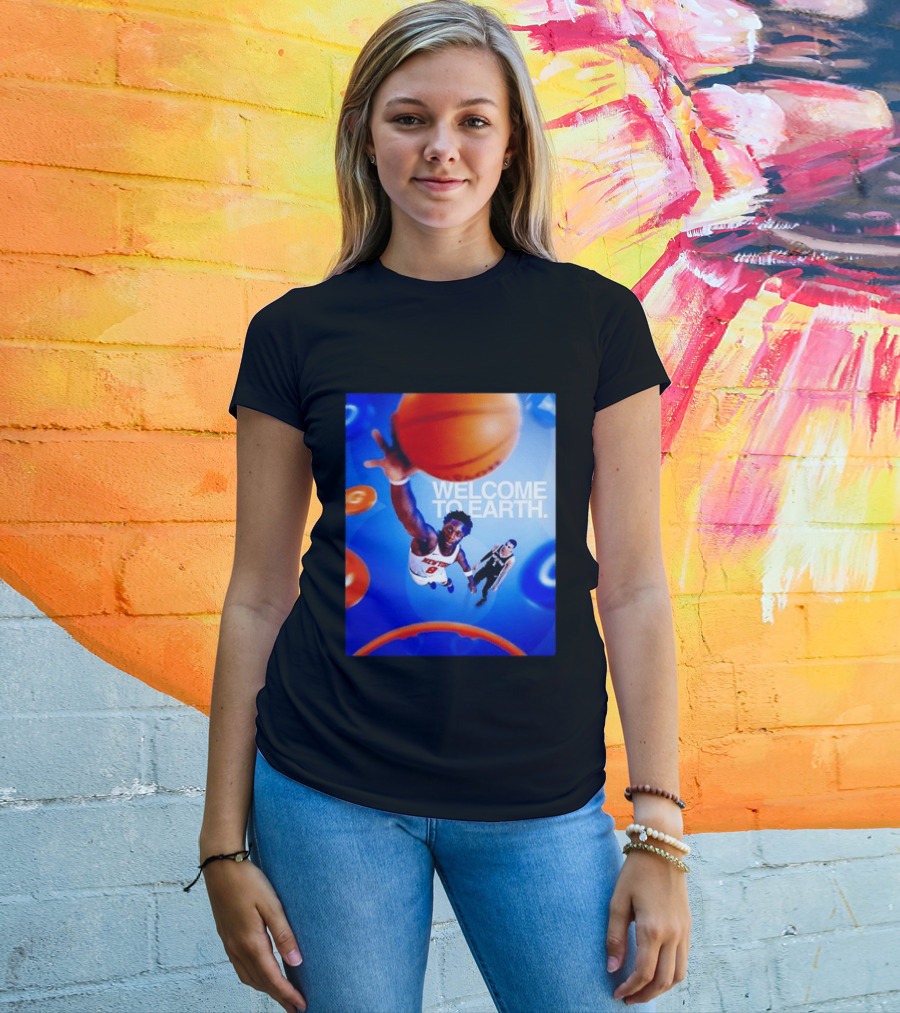 OG Anunoby New York Knicks Welcome To Earth Basketball Moment T-Shirt