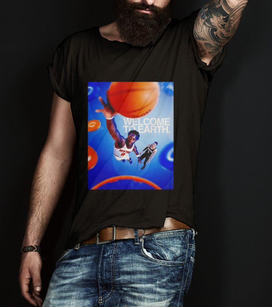 OG Anunoby New York Knicks Welcome To Earth Basketball Moment T-Shirt
