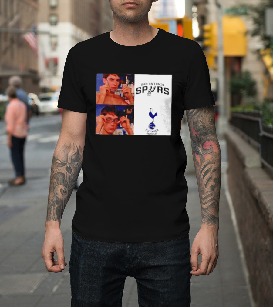 Peter Parker Reading Glasses Meme San Antonio Spurs Tottenham Hotspur T-Shirt