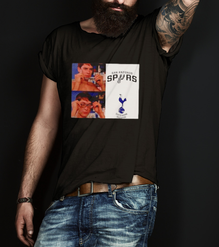 Peter Parker Reading Glasses Meme San Antonio Spurs Tottenham Hotspur T-Shirt