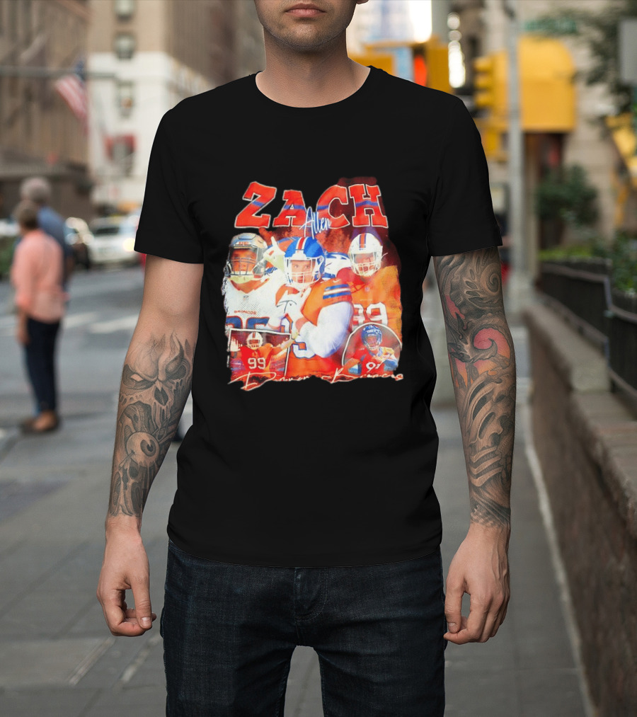 Zach Allen 99 Denver Broncos Football Player Collage T-Shirt