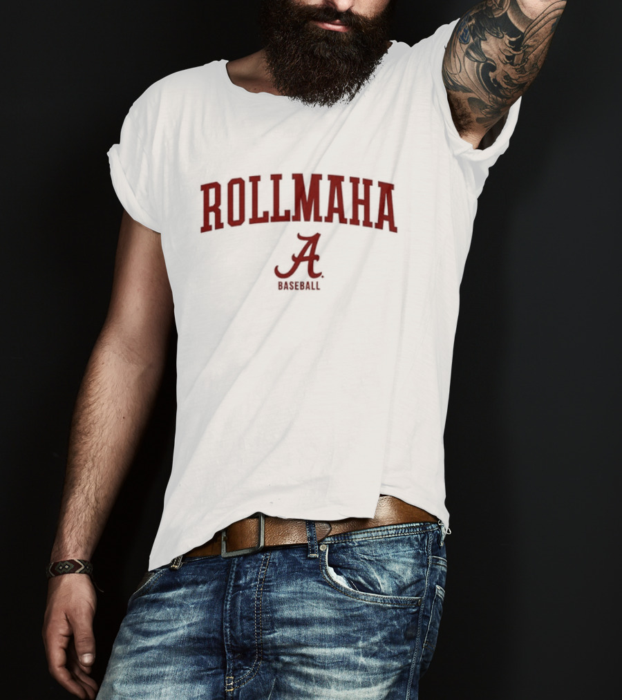 Alabama Crimson Tide Rollmaha Baseball Script A T-Shirt
