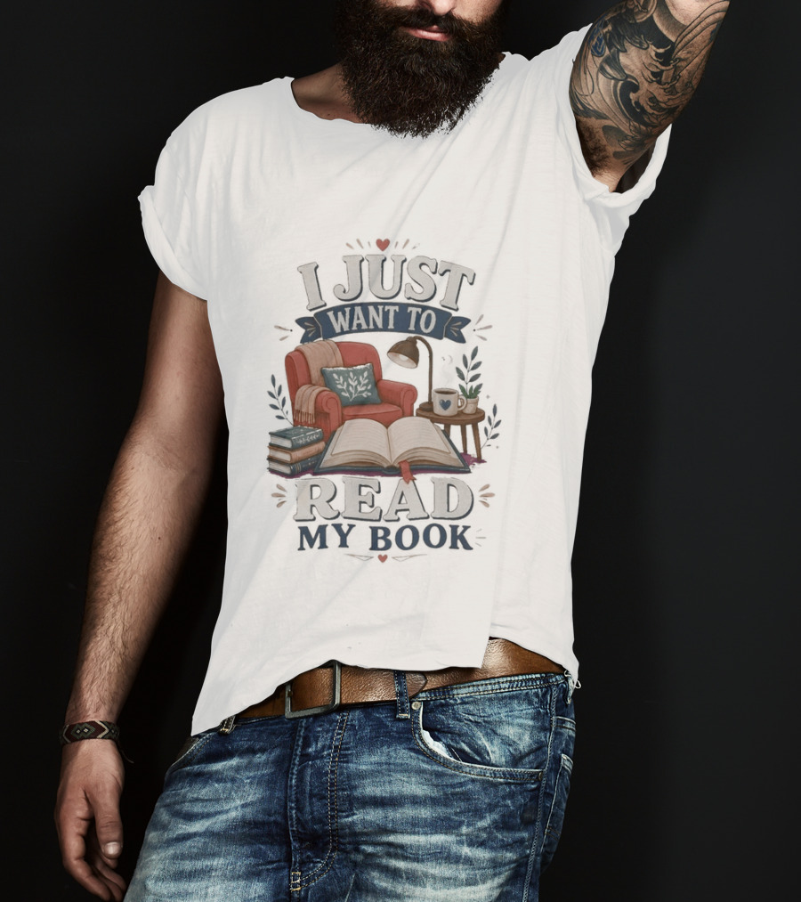 I Just Want To Read My Book Cozy Chair Lamp Coffee T-Shirt