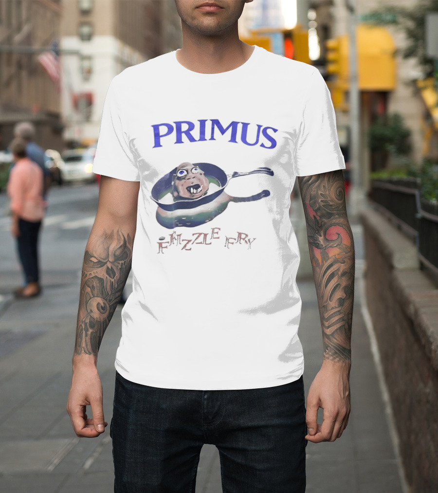 PRIMUS Frizzle Fry Album Art Pan With Face T-Shirt