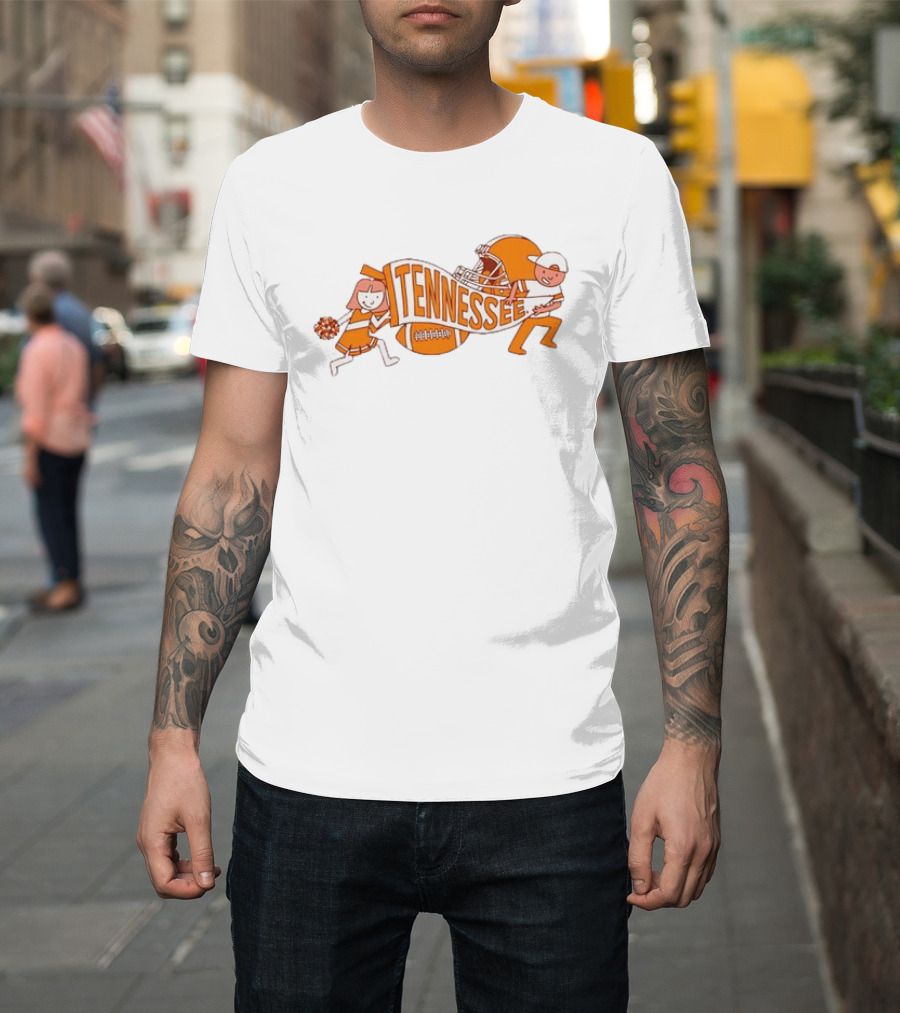 Tennessee Volunteers NCAA Football Cheerleaders Helmet And Pennant Flag T-Shirt