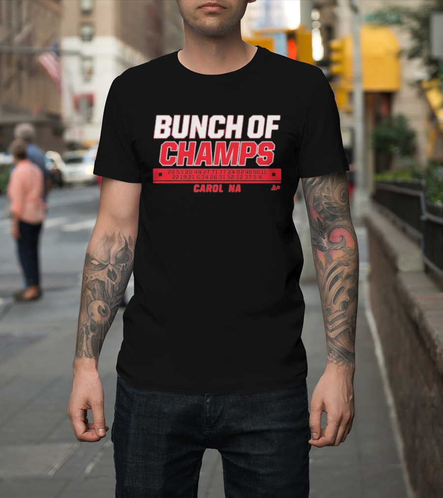 Bunch Of Champs Carolina Hockey Numbers Series T-Shirt