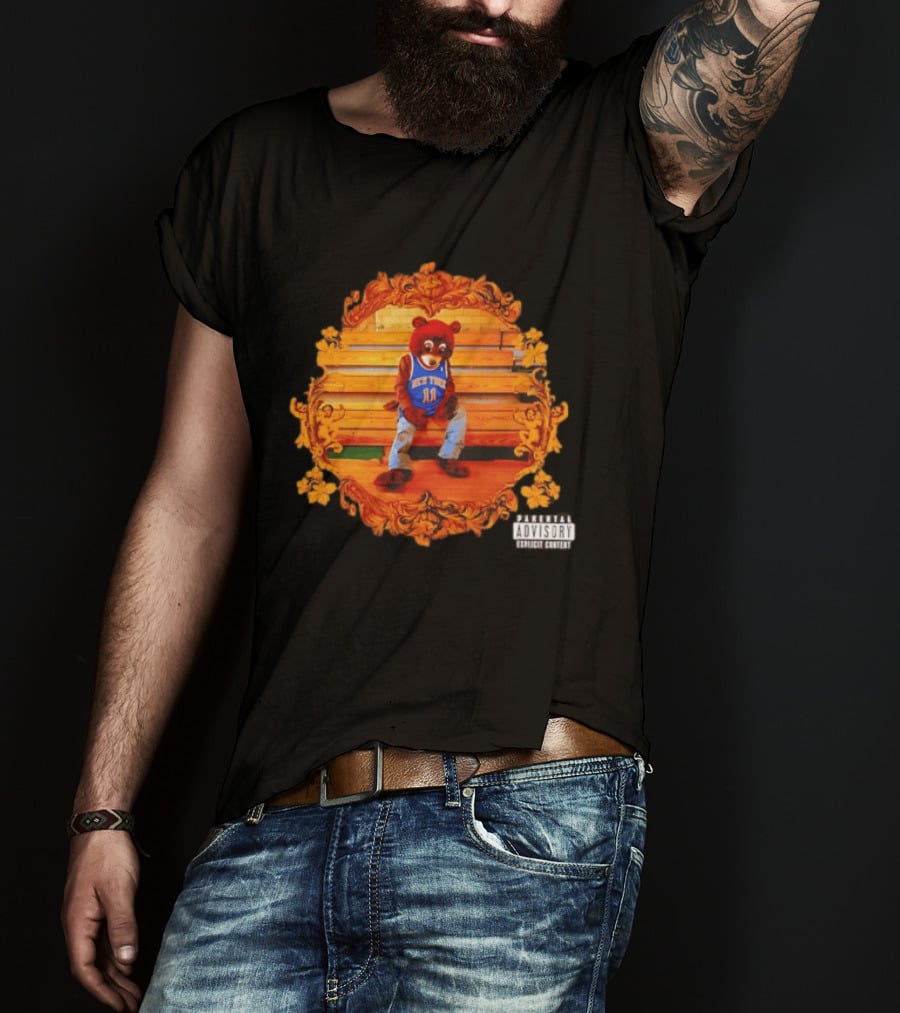 Jalen Brunson Kanye West Dropout Bear New York Knicks NBA Parody Album Cover T-Shirt