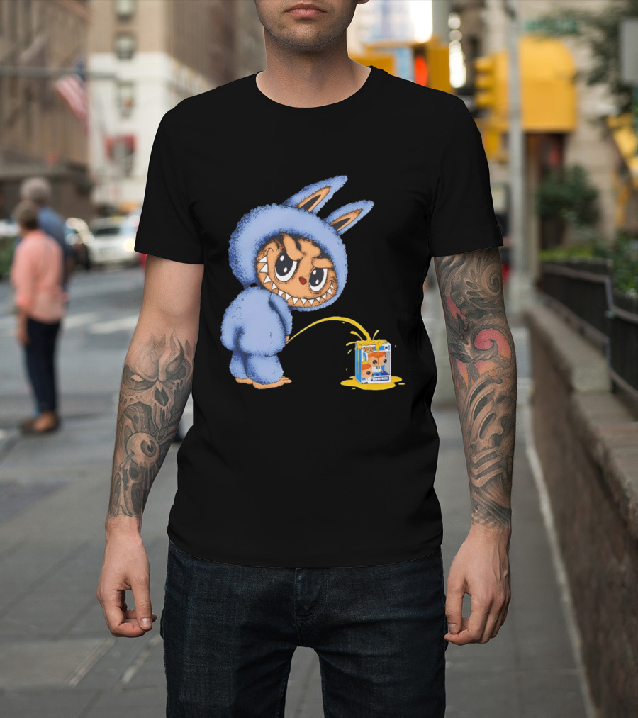 Labubu Peeing On Pop Figures Juice Box Fun Concept T-Shirt