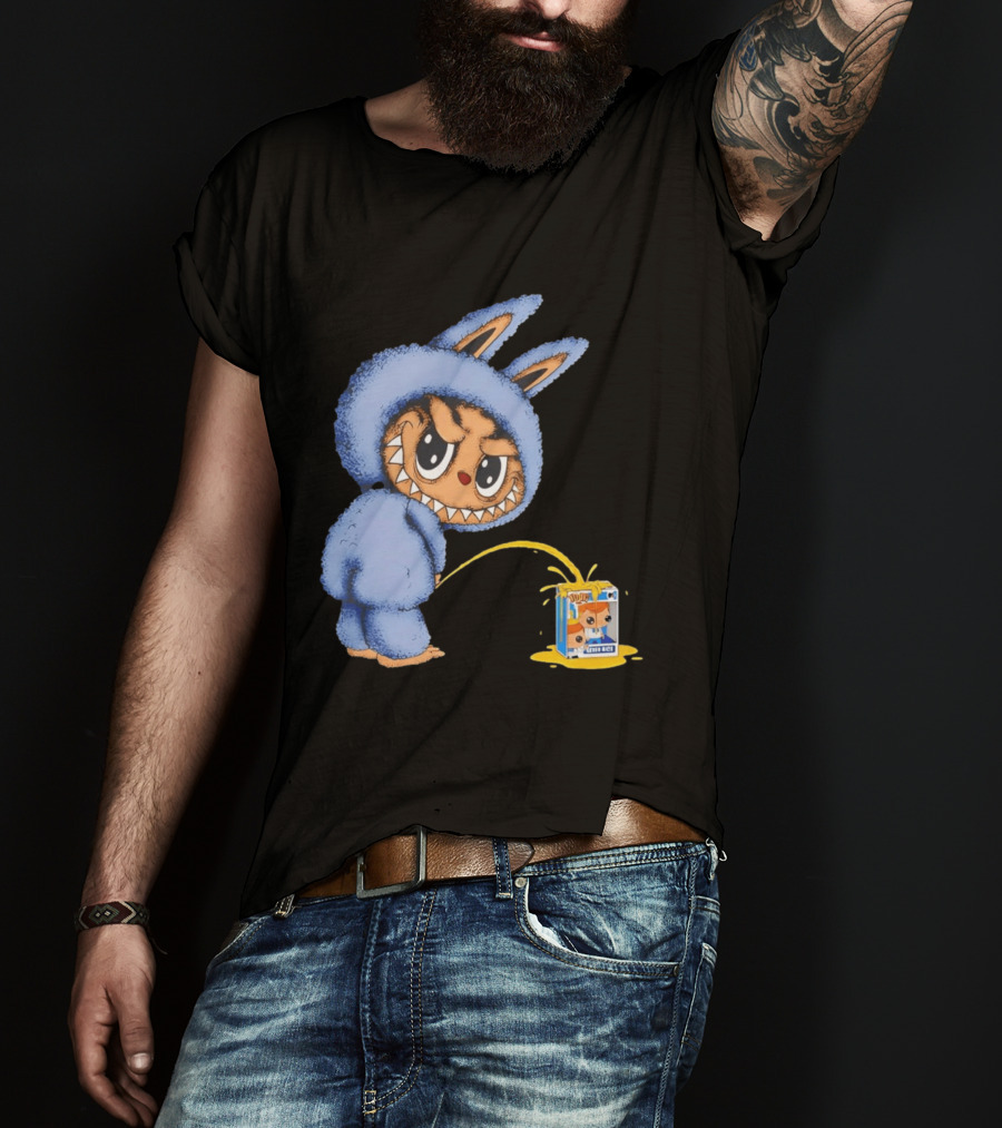 Labubu Peeing On Pop Figures Juice Box Fun Concept T-Shirt