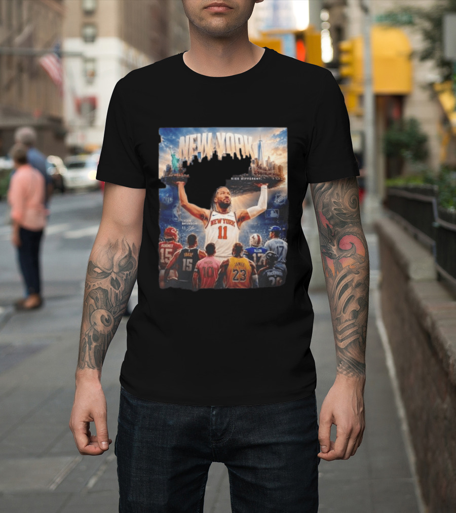 New York Knicks Built Different Carries Different Skyline Basketball NFL MLB T-Shirt